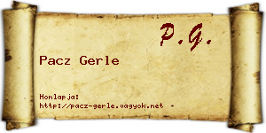 Pacz Gerle névjegykártya